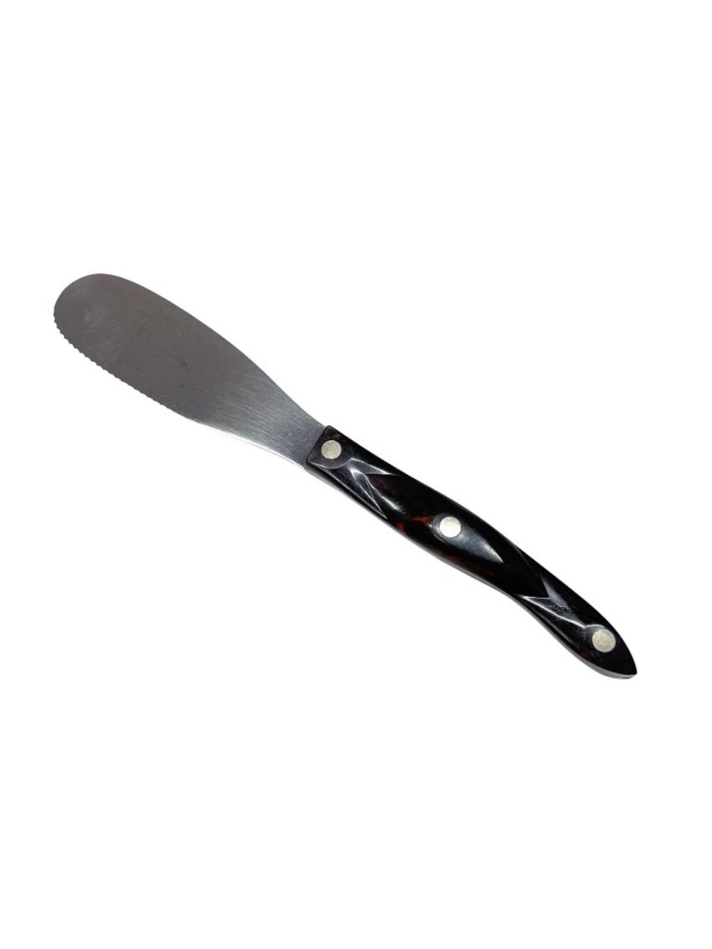 Cutco 1768 Spatula Spreader Sandwich Butter Knife Orange Swirl Handle 5" Blade